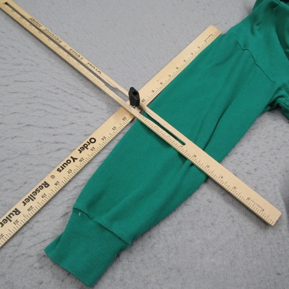 Vintage Ralph Lauren Mens Green Long Sleeve Polo Shirt Crest Logo Size Large